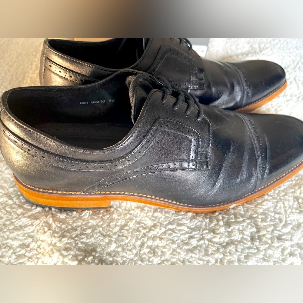 Stacy Adam’s Dickinson leather black lace up oxfords